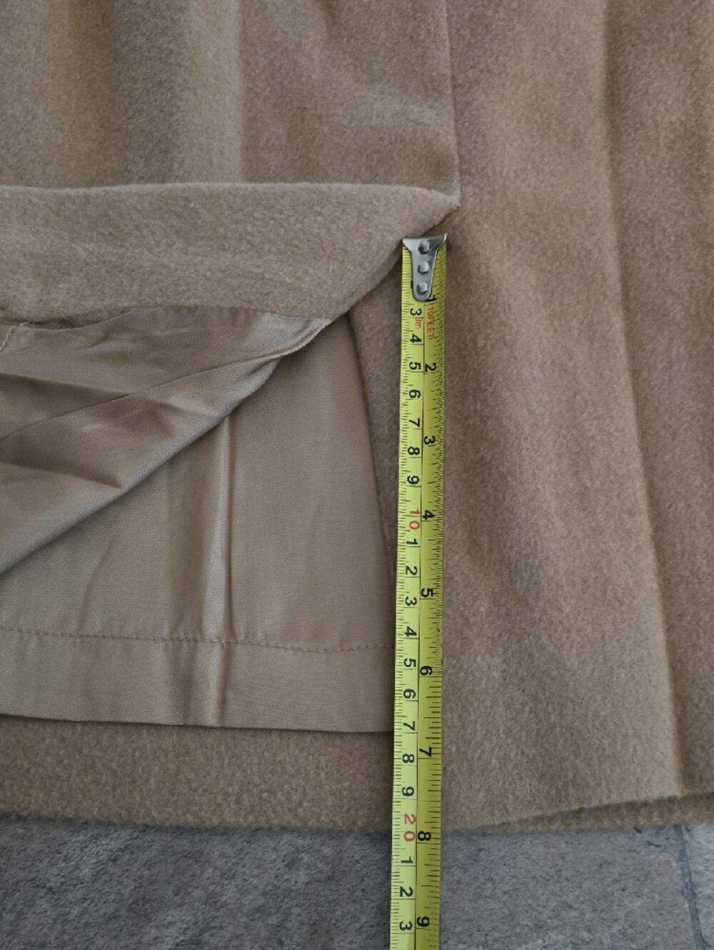Vintage Brooks Brothers 100% Camel Hair Midi Pencil Skirt Pleated Tan Size 10 US - Picture 13 of 14